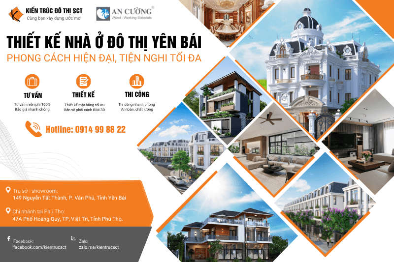 Thiết kế nhà ở đô thị Yên Bái – Phong cách hiện đại, tiện nghi tối đa