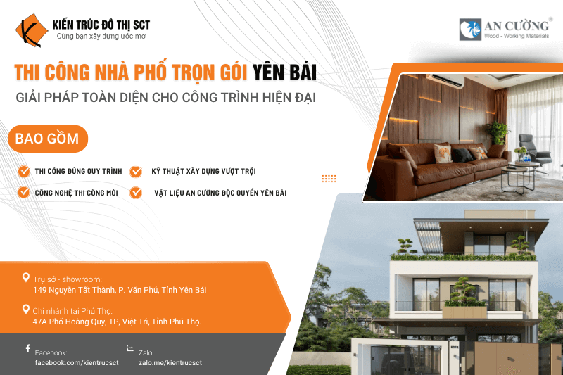 Thi công nhà phố trọn gói Yên Bái – Giải pháp toàn diện cho công trình hiện đại