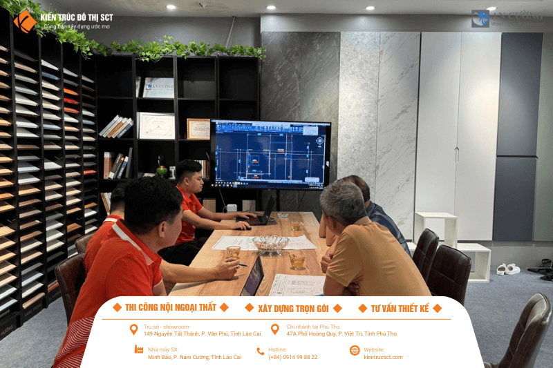 Đội ngũ thiết kế nội thất Lào Cai của Kiến trúc đô thị SCT luôn tận tâm tư vấn khách hàng
