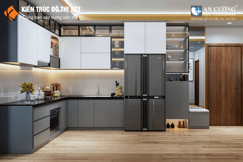 Tủ bếp sử dụng gỗ An Cường
