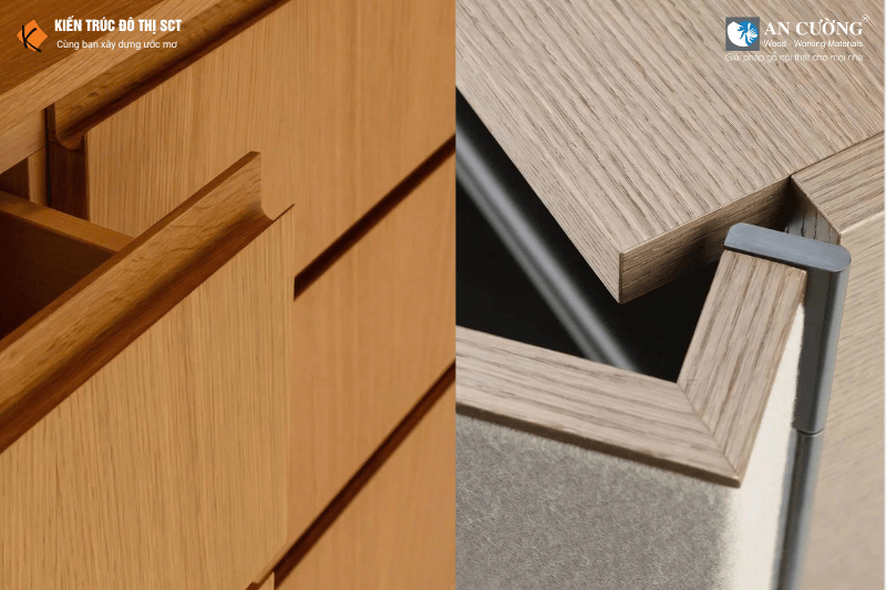 Nội thất gỗ được thi công với độ hoàn thiện cao, đảm bảo về mặt thẫm mỹ