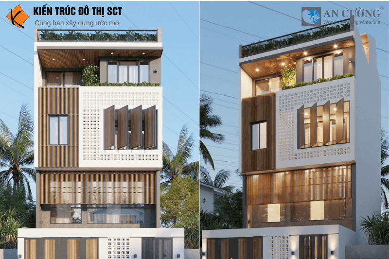 Phối cảnh thiết kế nhà ở đô thị Lào Cai có giải pháp chống nóng - lạnh rõ rệt