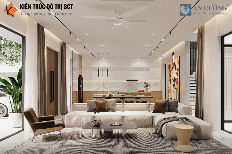 Không gian thiết kế mở - Thiết kế nội thất Yên Bái